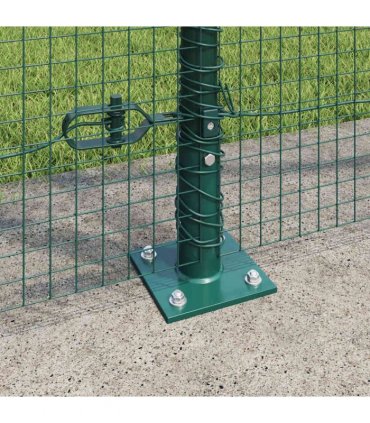 vidaXL Welded Wire Fence with Concrete Base 10 x 1.5 m Green Mesh