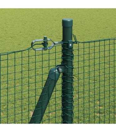 vidaXL Welded Wire Fence with Concrete Base 10 x 1.5 m Green Mesh