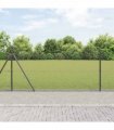 vidaXL Welded Wire Fence with Concrete Base 25 x 1 m PVC-Coated Steel