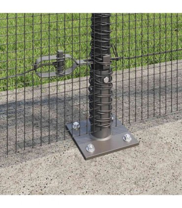 vidaXL Welded Wire Fence with Concrete Base 25 x 1 m PVC-Coated Steel