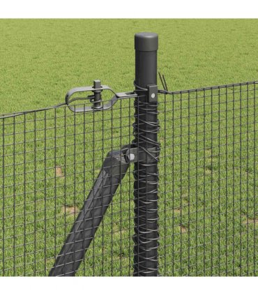 vidaXL Welded Wire Fence with Concrete Base 25 x 1 m PVC-Coated Steel