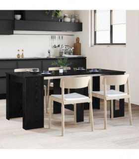 vidaXL Dinning Table 180 x 85 x 75 cm Engineered Wood Black Oak