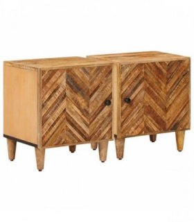 vidaXL Bedside Table 2 pcs Brown 40 x 33.5 x 46 cm Solid Mango Wood