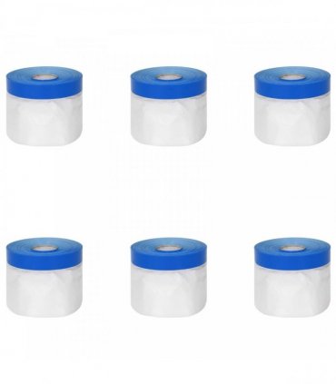 vidaXL Masking Film with Adhesive Tape 6 pcs Transparent and Blue