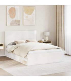 vidaXL Headboard High Gloss White Engineered Wood