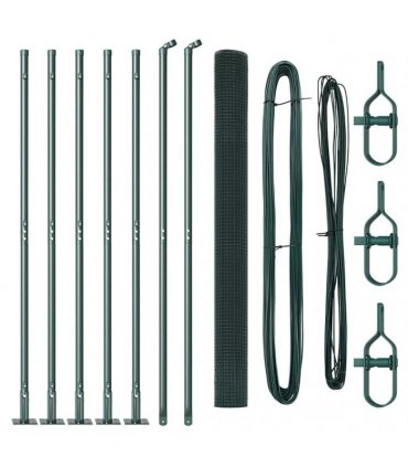 vidaXL Welded Wire Fence with Concrete Base 10 x 1.5 m Green Mesh