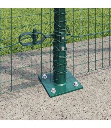 vidaXL Welded Wire Fence with Concrete Base 10 x 1.5 m Green Mesh