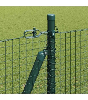 vidaXL Welded Wire Fence with Concrete Base 10 x 1.5 m Green Mesh