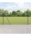 vidaXL Outdoor Welded Wire Fence with Concrete Base 10 x 1.5 m Grey