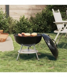 vidaXL Charcoal Grill Black 36.5 x 36.5 x 40 cm