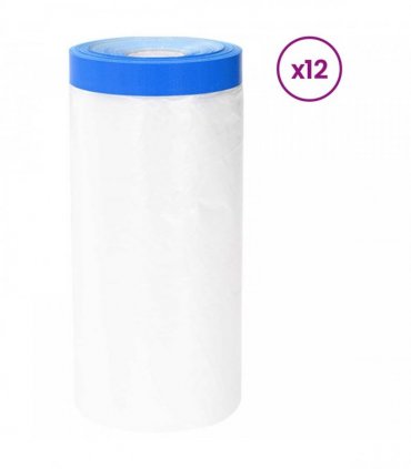 vidaXL Masking Film with Adhesive Tape 12 pcs Transparent and Blue