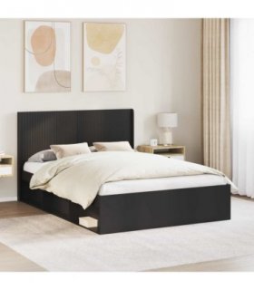 vidaXL Headboard Black Engineered Wood