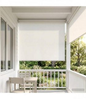 vidaXL Outdoor Roller Blind UV Protection White 125 x 140 cm (W x H)