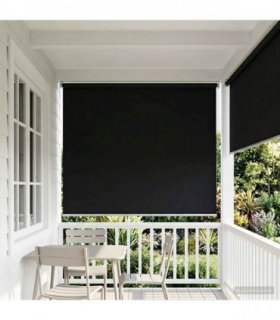vidaXL Outdoor Roller Blind UV Protection Black 205 x 140 cm (W x H)