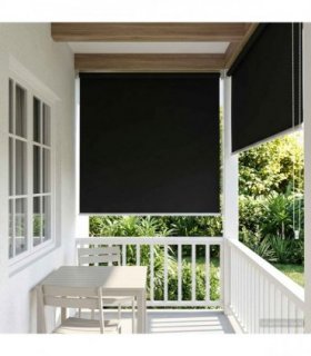 vidaXL Outdoor Roller Blind UV Protection Black 64 x 230 cm (W x H)