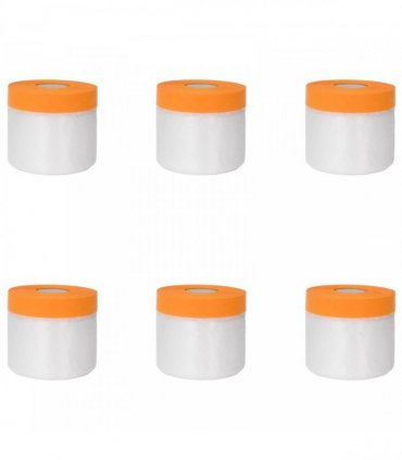 vidaXL Dust Sheet with Adhesive Tape 6 pcs Transparent 30 x 3300 cm
