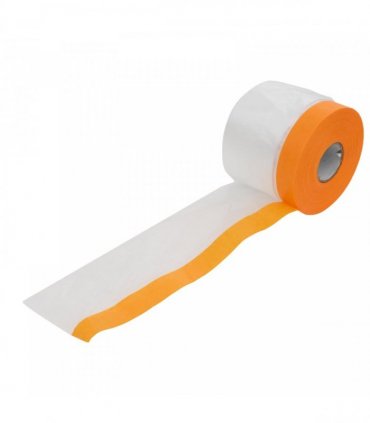 vidaXL Dust Sheet with Adhesive Tape 12 pcs Transparent 55 x 3300 cm