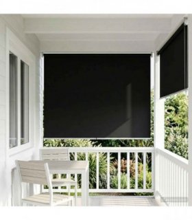 vidaXL Outdoor Roller Blind UV Protection Black 125 x 230 cm (W x H)
