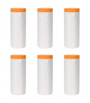 vidaXL Dust Sheet with Adhesive Tape 6 pcs Transparent 240 x 2000 cm