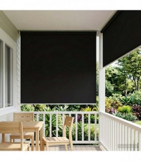 vidaXL Outdoor Roller Blind UV Protection Black 165 x 230 cm (W x H)