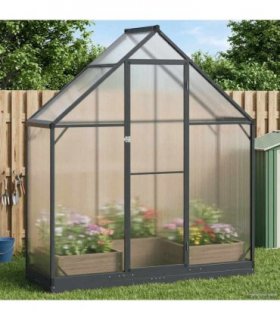 vidaXL Garden Greenhouse with Door Anthracite 183.5 x 63.5 x 207 cm