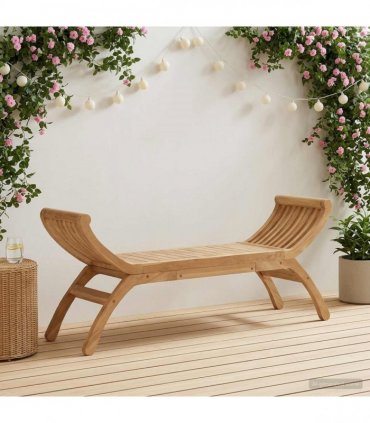 vidaXL Garden Bench 2 -Seater 126 cm Solid Teak Wood Natural