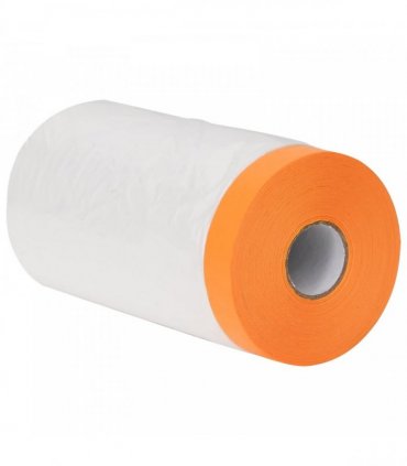 vidaXL Dust Sheet with Adhesive Tape 6 pcs Transparent 140 x 3300 cm