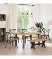 vidaXL Dining Bench NOAIN 120 x 41 x 45 cm Solid Pine Wood Natural