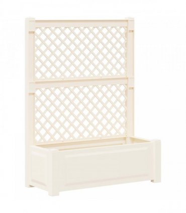 vidaXL Big Planter with Trellis White 99.5 x 43 x 133.5 cm PP