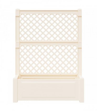 vidaXL Big Planter with Trellis White 99.5 x 43 x 133.5 cm PP