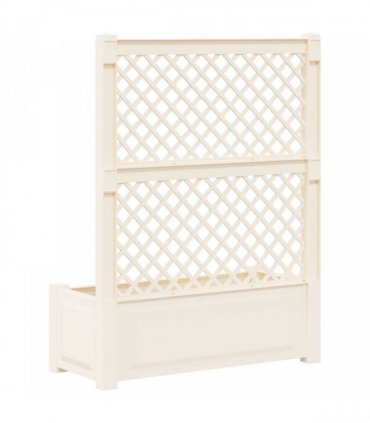 vidaXL Big Planter with Trellis White 99.5 x 43 x 133.5 cm PP