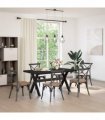 vidaXL Dining Table NOAIN 160 cm Solid Pine Wood Black Rectangular