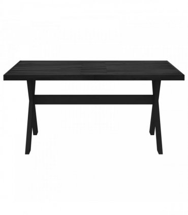vidaXL Dining Table NOAIN 160 cm Solid Pine Wood Black Rectangular
