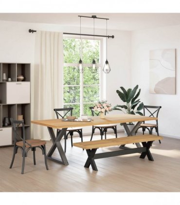 vidaXL Dining Bench NOAIN 160 x 41 x 45 cm Solid Pine Wood Natural
