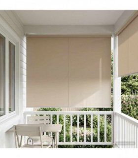 vidaXL Outdoor Roller Blind UV Protection Beige 185 x 140 cm (W x H)