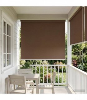 vidaXL Outdoor Roller Blind UV Protection Taupe 84 x 140 cm (W x H)