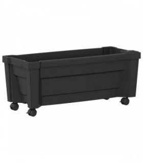 vidaXL Calypso Planter with Wheels Anthracite 79 x 35 x 33 cm PP