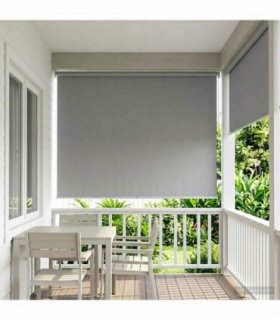 vidaXL Outdoor Roller Blind UV Protection Light Grey Polyester