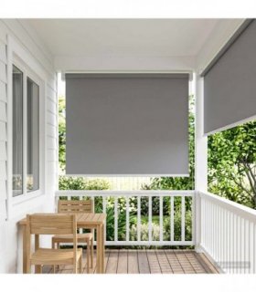 vidaXL Outdoor Roller Blind UV Protection Light Grey Polyester