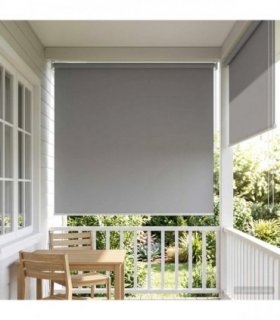 vidaXL Outdoor Roller Blind UV Protection Light Grey Polyester