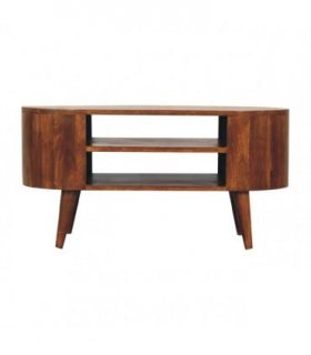 Artisan Furniture Solid Wood Cortez Chestnut Media Unit, 2 Open Slots, Brown