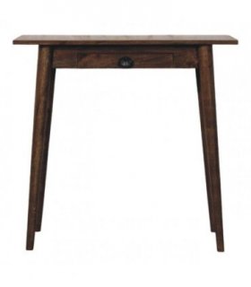 Artisan Furniture Solid Wood Nordic Writing Desk in Classic Grey, 1 Drawer, Brown