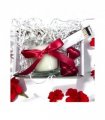 Red Ribbon Candle Gift Set White Ribbon | Keepsake for Friend, Family