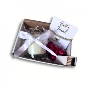 Small Best Friend Gift Hamper | Bracelet, Chocolates & Candle
