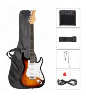GST Stylish Electric Guitar Kit with Black Pickguard Sunset Color