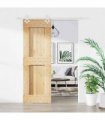 vidaXL Sliding Door Natural and White 70 x 210 cm Solid Pine Wood