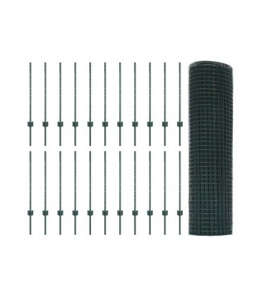 vidaXL Fence with Post Green