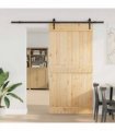 vidaXL Sliding Door NARVIK Natural and Black