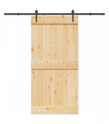 vidaXL Sliding Door NARVIK Natural and Black