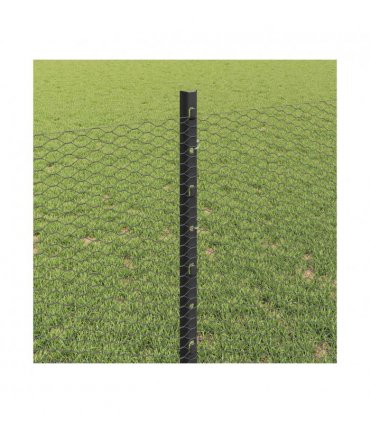 vidaXL Fence with Post Grey